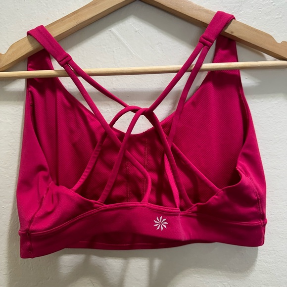 Athleta Sport Bra Solid Crossed Straps On The Back Fuchsia - Picture 5 of 10